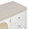 NicBex Storage Bench Modern Wooden Shoe Bench with Drawers, Adjustable Shelves, Rattan Doors and Cushion for Mudroom, Entryway - 4 of 4