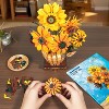 Plaxsoon 1180PCS Sunflower Building Set with Vase Base Bonsai Plant Building Kit Gift for Adults and Kids Aged 12+ - 3 of 4