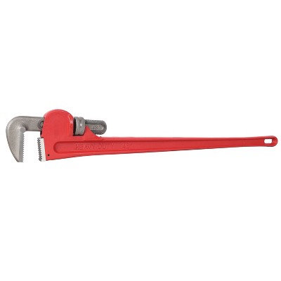 KTMBDW Heavy Duty Steel Straight Pipe Wrench, Adjustable Plumbing Wrench, Drop Forged, Red