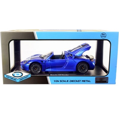 Porsche 918 Spyder Convertible Blue Metallic 1/24 Diecast Model Car by Optimum Diecast