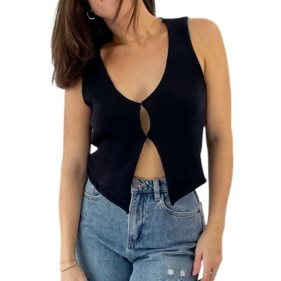 Women's Sleeveless Sweater Tank Top - Mimosa