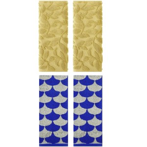 REGALWOVEN 4 Pcs Bathroom Hand Face Gym Spa Cotton Geometric Absorbent Soft Decorative Hand Towel - 1 of 4