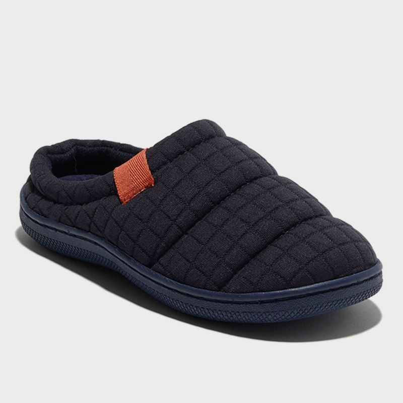 dluxe by dearfoams Kids' Dave Quilted Slide Slippers - Navy, 2 of 5
