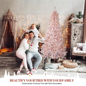 6.5ft Pre-Lit Artificial Black Christmas Tree – 250 Warm White LED Lights & 818 Branches, Xmas Decor for Living Room/Hallway/Office - 1 of 4