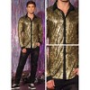 Lars Amadeus Men's Button Long Sleeves Disco Glitter Metallic Shirts - 4 of 4