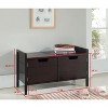 Kings Brand Furniture Huber Wood Storage Shoe Bench with Doors, Espresso - 3 of 3