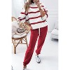 Black Stripe Drop Shoulder Pullover and Jogger Pants Set - 2 of 2