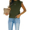 Women's Cap Sleeve Knit Pullover Sweater Crew Neck Tank Tops - 3 of 4