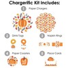 Big Dot of Happiness Fall Pumpkin - Halloween or Thanksgiving Party Paper Charger and Table Decorations - Chargerific Kit - Place Setting for 8 - 3 of 4
