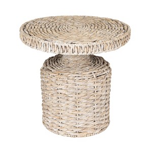 Storied Home Handwoven Side Table Whitewashed - 1 of 4