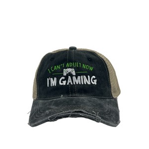I Cant Adult Now Im Gaming Hat Funny Video Games Cap - Crazy Dog - 1 of 4