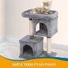 PAWBEE 33" Tall Cat Tree Tower – 2 Cat Condos, Sisal Scratching Posts & Large Plush Perch, Sturdy Cat Tower for Indoor Cats Large & Small - 4 of 4
