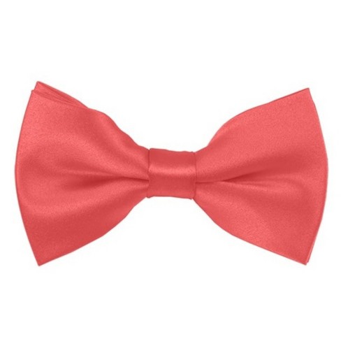 TheDapperTie Men's Coral Rose Color 2.5 W And 4.5 L Inch Pre-Tied  adjustable Bow Ties