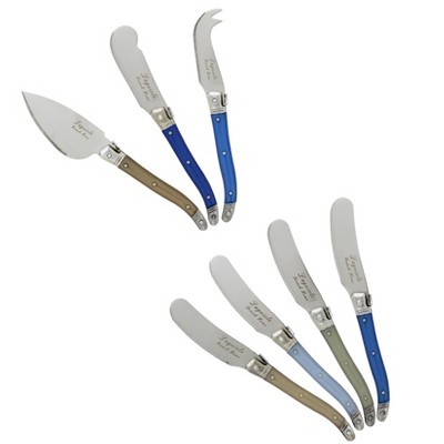 7pc Stainless Steel Laguiole Cheese Knife Set Blue - French Home