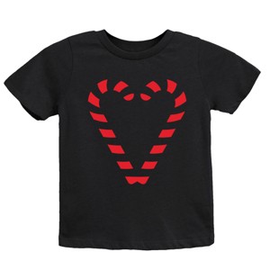 Candy Cane Heart - Youth Short Sleeve Graphic T-Shirt and Toddler Short Sleeve Graphic T-Shirt - 1 of 3