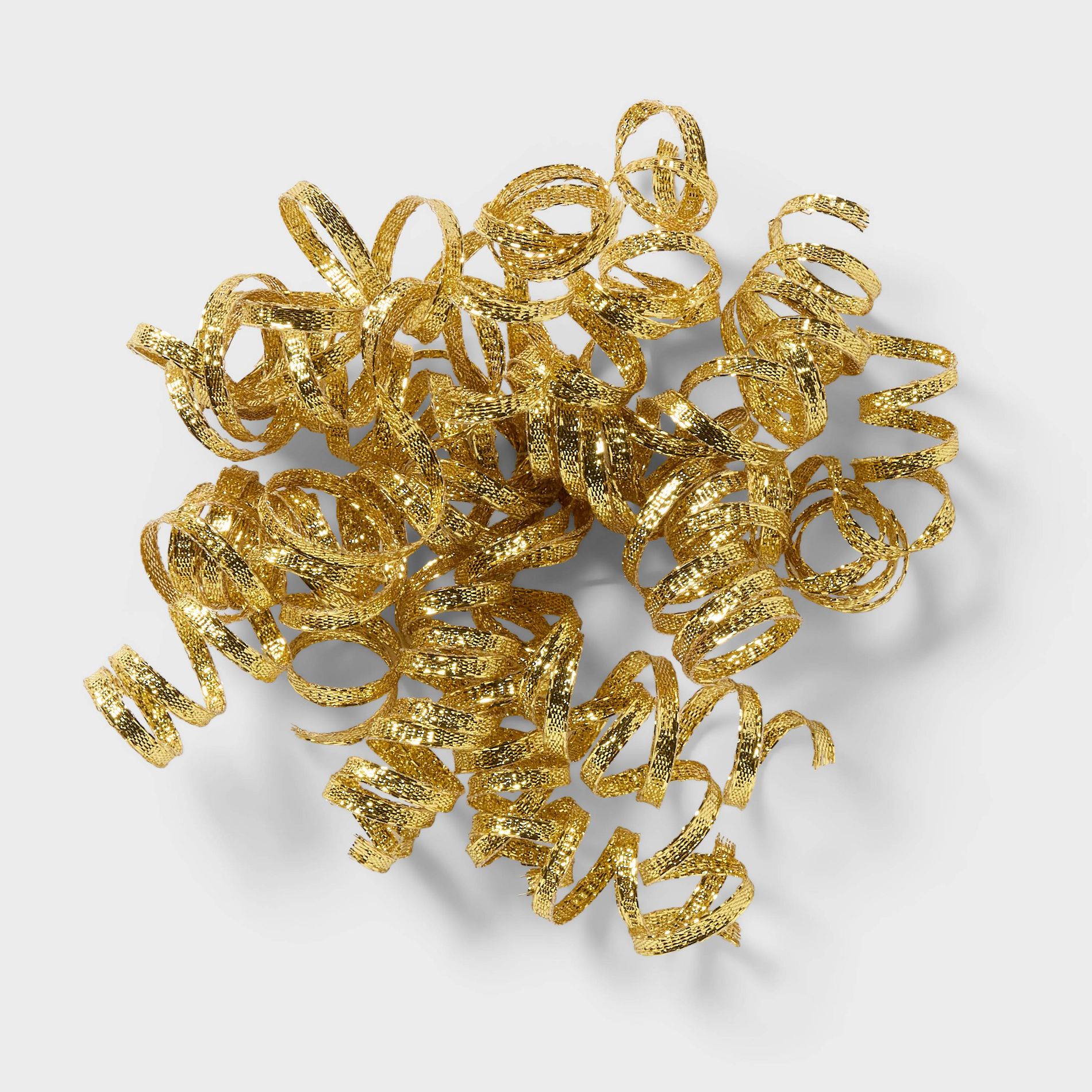 6" Glitter Fabric Curl Swirl Metallic Gift Bow Gold  - Spritz™