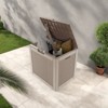 Naysaye Deck Boxes, 30 Gal Outdoor Storage Deck Box, Small Patio Storage Bin for Garden Tools, Brown, 22.09"*17.09"*20.87" - 2 of 4
