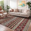 Washable Vintage Boho Striped Area Rug - Non-Slip Non-Shedding Stain Resistant Low Pile Soft Carpet for Living Room Bedroom Home Office - 2 of 4