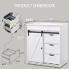 SinCiDo 30" Farmhouse Bathroom Storage Cabinet, Bathroom Dressing Table with Sink, Sliding Barn Door, 3 Drawers and Adjustable Shelves,White - 3 of 4