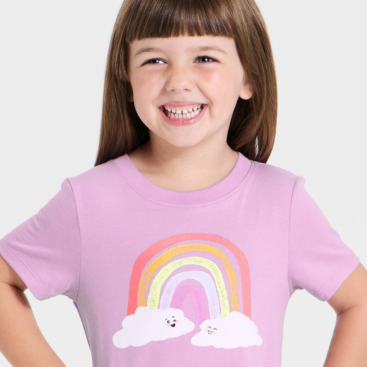 Toddler Girls' Classic Rainbow Graphic T-Shirt - Cat & Jack™ Purple - thumbnail 2