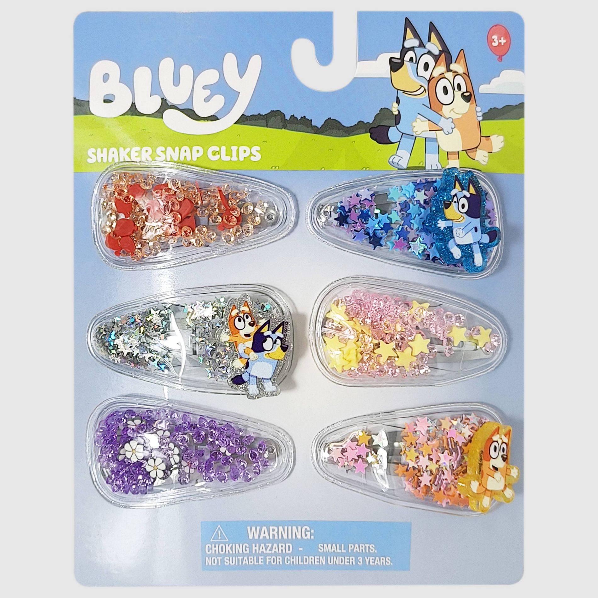 BBC Bluey Confetti Snaps Hair Clips - 6pk