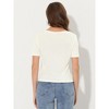 Allegra K Women's Summer Casual Boat Neck Short Sleeve Twist Knot Crop T-Shirt - 3 of 4