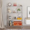 SEVOBAL Utility Storage Shelves Chrome Plated Iron Multi Layer Open Design for Home and Shop Organization, Silver, 35.9"*14.37"*5.51" - 4 of 4