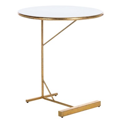 Sionne Round C Table White/Gold - Safavieh