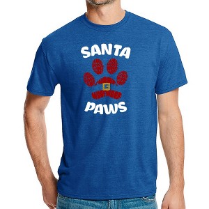LA Pop Art Santa Paws - Men's Premium Blend Word Art T-Shirt - 1 of 4