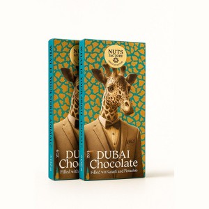Nuts Factory Animal Collection Giraffe Dubai Chocolate and Pistachio Bar. Ranked # 1 in the World! 2 Premium Bar Packs. - 1 of 4
