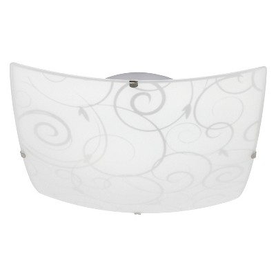 Modern White Glass Square Flush Mount Ceiling Light