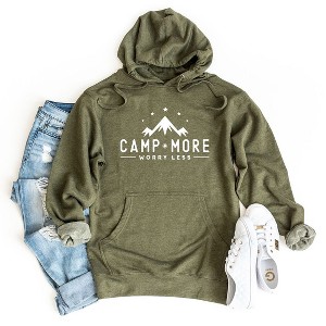 Simply Sage Market Women's Graphic Hoodie Camp More Worry Less Mountains - 1 of 1