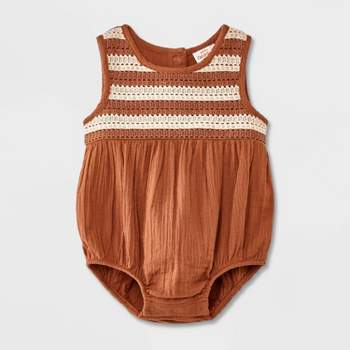 Baby Girls' Tropic Crochet Romper - Cat & Jack™ Brown