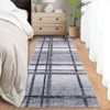 Washable Rug Modern Geometric Accent Rug with Non-Slip Backing Stain-Resistant Plaid Floor Mats Foldable Ultra-Thin Contemporary Indoor Carpet - 3 of 4