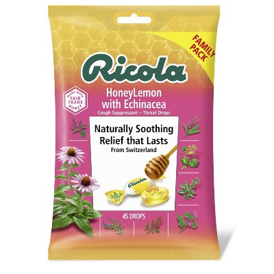 Ricola Throat Drops - Honey Lemon with Echinacea - 45ct
