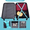 3 PCS Expandable PC Lightweight Luggage Sets Suitcase with Two Hooks, 360° Spinner Wheels and TSA Lock  21"25"29" - ModernLuxe - 4 of 4