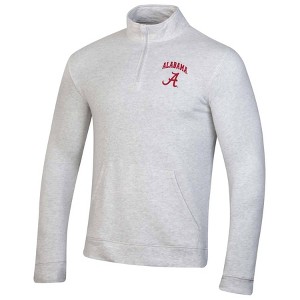 NCAA Alabama Crimson Tide Men's 1/4 Zip Light Gray Sweatshirt - 1 of 3