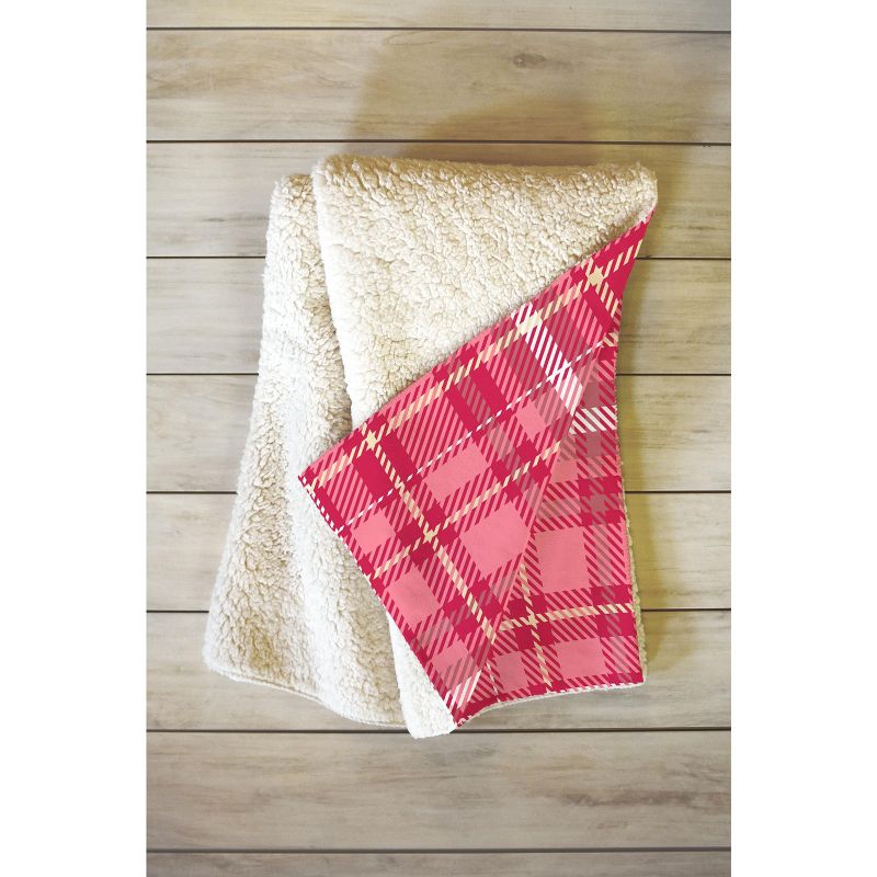 Avenie Pink Plaid Fleece Throw Blanket -Deny Designs, 2 of 3