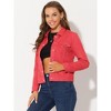 INSPIRE CHIC Women's Turn-Down Collar Flap Pockets Snap Button Faux Suede Jacket - 2 of 4