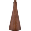 360 Lighting Fraiser Modern Accent Table Lamp 23 1/2" High Brown Faux Wood Oatmeal Drum Shade for Bedroom Living Room Bedside Nightstand Office Kids - 3 of 4