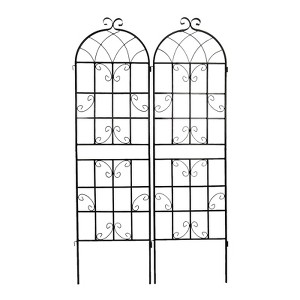 Lirago 71"H * 19.7"W * 1"D,4Pack Metal Garden Trellis Rustproof Climbing Plant Support for Outdoor Flowers, Vines, Vegetables Black Powder-Coated - 1 of 4