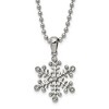 Chisel Stainless Steel Polished with Cubic Zirconia Snowflake Pendant on a 24" Ball Chain Necklace - 2 of 3