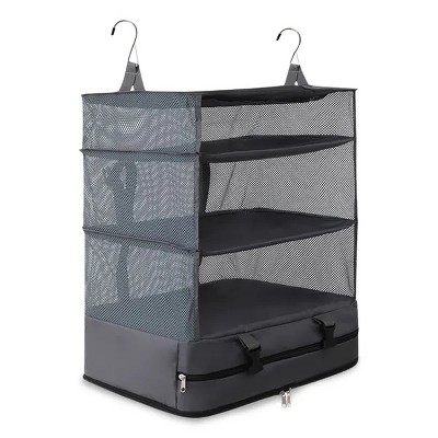 Racxily Hanging Packing Cubes for Travel, Large Portable Hanging Suitcase Organizer, Foldable Compression Luggage Organizer Bags