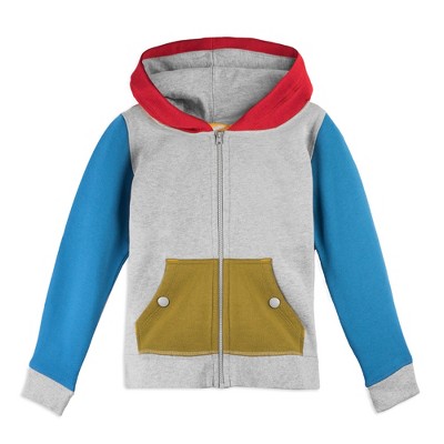 Mightly Kids' Fair Trade Organic Cotton Zip-Up Pocket Hoodie - X-Large (12), New School Colorblock