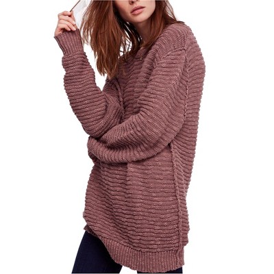 Free People Womens Menace Solid Tunic Sweater