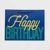 Vogue 'Happy Birthday' Bag Navy - Spritz™: Large Blue Paper Gift Bag, Solid Typography, 10x12.75x5 - 2 of 2