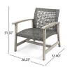 Modern Faux Rattan Club Chair Set of 2, Acacia Wood Indoor Outdoor Patio Lounge, 28" All-Weather Sturdy Seating-3irtyhousy - 4 of 4