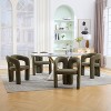 MAYEERTY Modern Soft Chenille Accent Chair - Open Back 3-Leg Barrel - Comfy Dining Set of 2 (Beige) - 4 of 4