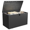 TROPOW120 Gallon Waterproof Large Resin Deck Box Indoor Outdoor Lockable Storage Container for Patio Furniture, Garden, Tools - 3 of 4