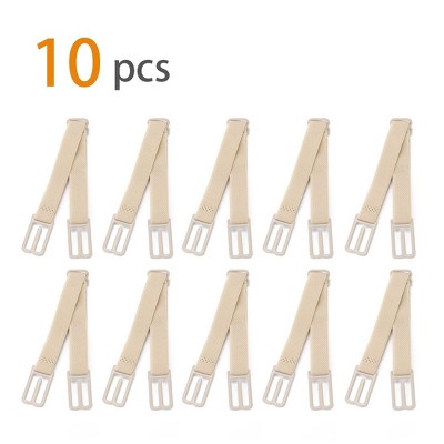 Allegra K Women's Non-slip Adjustable Elastic Bra Straps Holder 10 Pcs  Beige 7.9*0.39 : Target